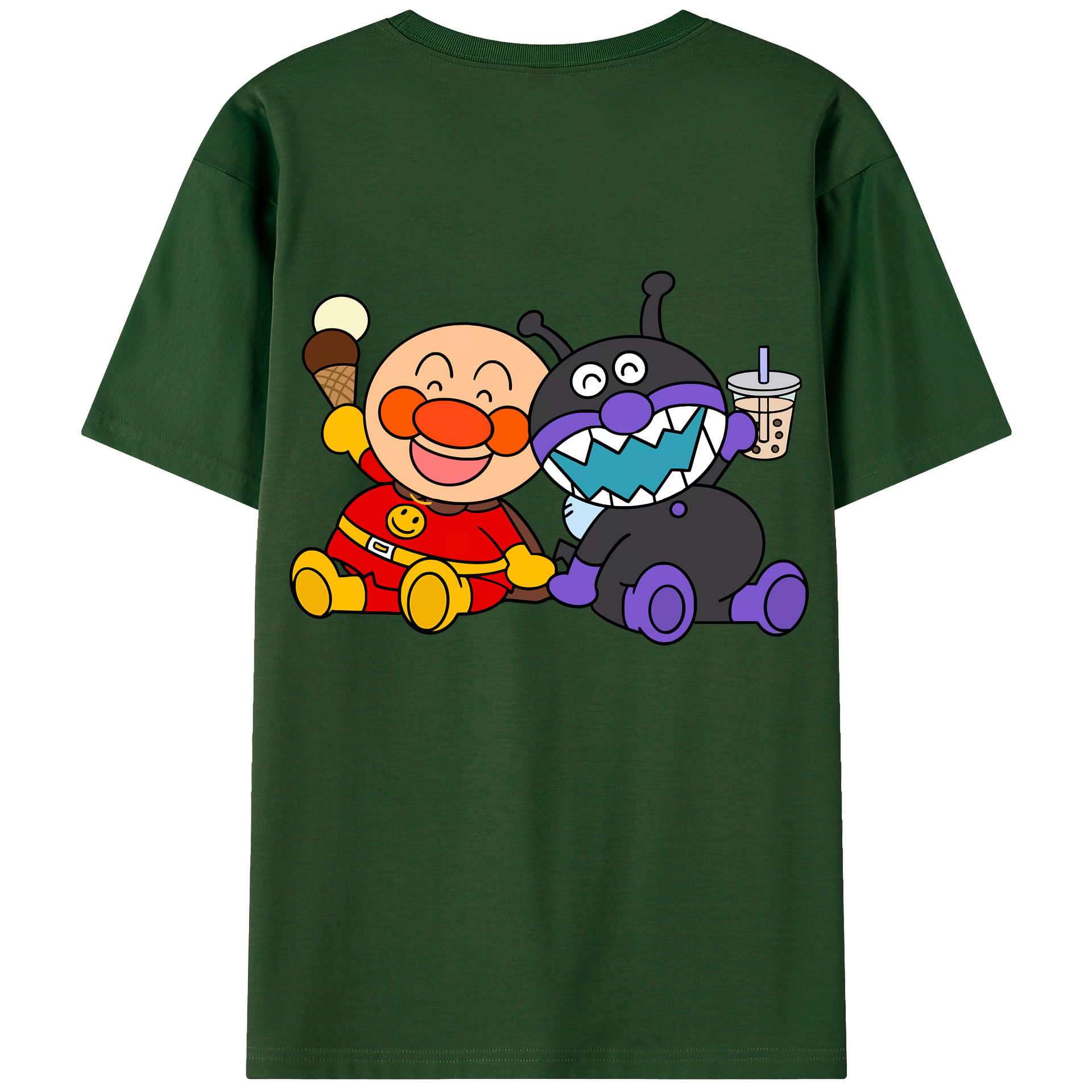 （画像用） アンパンマン Anpanman 綿100％半袖Tシャツ（背面プリント）